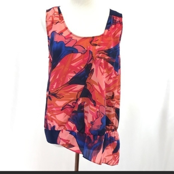 Anthropologie layered top chiffon Asymmetrical 10​ - Picture 2 of 8